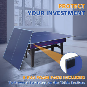 English Elm 6*3ft Foldable Mdf Ping Pong Conversion Top for Indoor Game Room Practice Blue W1408P318967