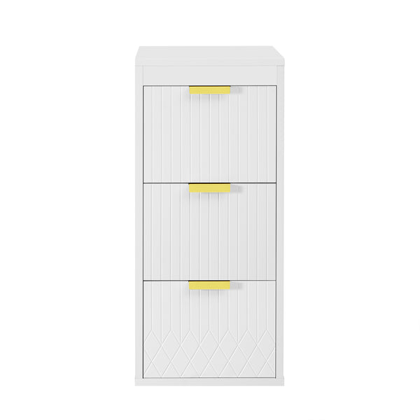 English Elm 24inch Bathroom Vanity with Sink - Wall-Mounted Floating Combo with Ceramic Basin, Modern L-Handle Design White N710S324097K