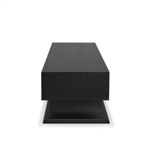 English Elm Follian Black Finish TV Stand with 3 Drawers, Open Shelf, Ball-Bearing Glides for 50" TVs — Modern B2726P255763