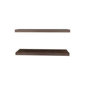 English Elm Floating Shelves - Set Of 2 Walnut Finish, Modern Design For Home Decor & Space-Saving Solutions B097P250926