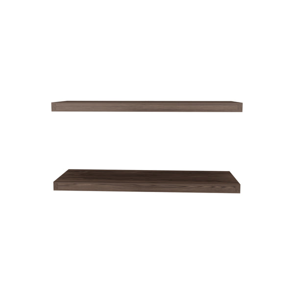 English Elm Floating Shelves - Set Of 2 Walnut Finish, Modern Design For Home Decor & Space-Saving Solutions B097P250926