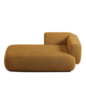English Elm Upholstered Boucle Chaise Lounge with Foam Spring Support and Warm Wooden Legs W5515P437371