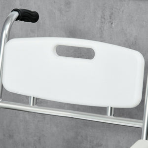 English Elm Homcom 3in1 Aluminum Commode Shower Wheelchair Padded Seat Waterproof Rolling Chair W2225P175515