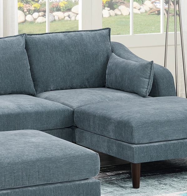 English Elm Contemporary 5-Piece Modular Sectional Sofa Set in Blush Morgan Fabric — Plush, Versatile L-Shaped Design Grayish 33 L x 27 W x 11 H B011S01583