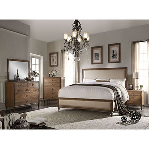 English Elm Reclaimed Oak Nightstand with 3 Drawers — Felt-Lined Top, Dovetail Craftsmanship, Metal Handles, Elegant Bedside Storage B062P189221