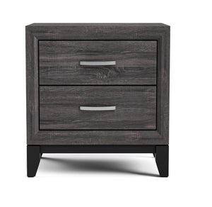 English Elm Contemporary Glam Nightstand Glossy White Lacquer Chrome Legs Dovetail Drawer Bedroom Gray B2741P435308
