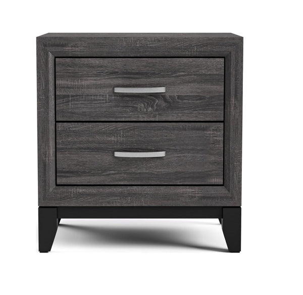 English Elm Contemporary Glam Nightstand Glossy White Lacquer Chrome Legs Dovetail Drawer Bedroom Gray B2741P435308