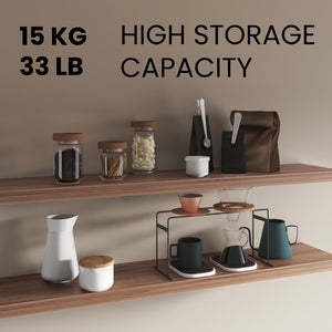 English Elm Shelves - 2-Tier Compact Walnut Storage Solution For Living Rooms, Eco-Friendly & Modern Design B097P395889-GIGA