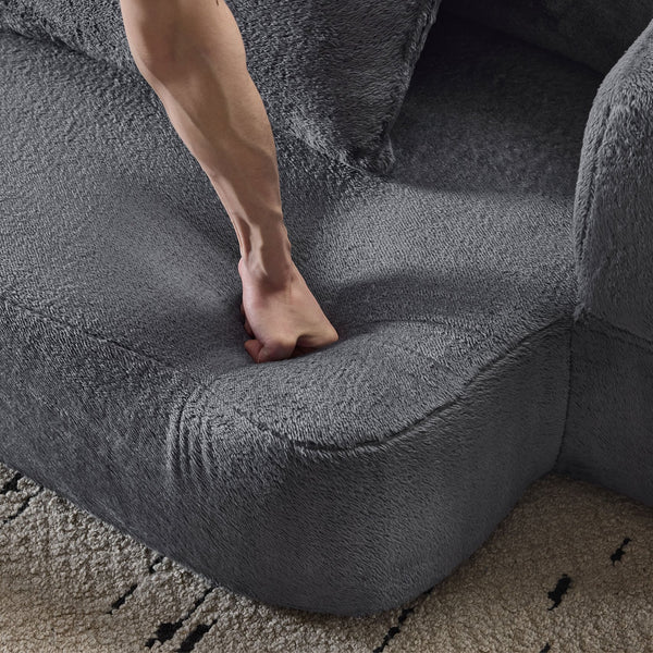 English Elm Ebern Transformable Sectional Sofa With Foam Bed - Versatile Light Grey Chenille Lounger For Small Spaces W1829P280221