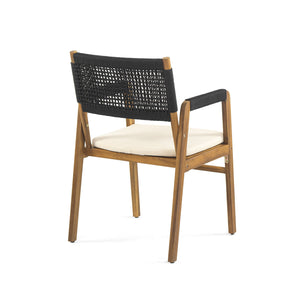 English Elm Christopher Knight Home® - Outdoor 7-Piece Acacia Dining Set With Cushions, Black Rope Accents For Stylish Patio Gatherings N773P210139B6_60388.00