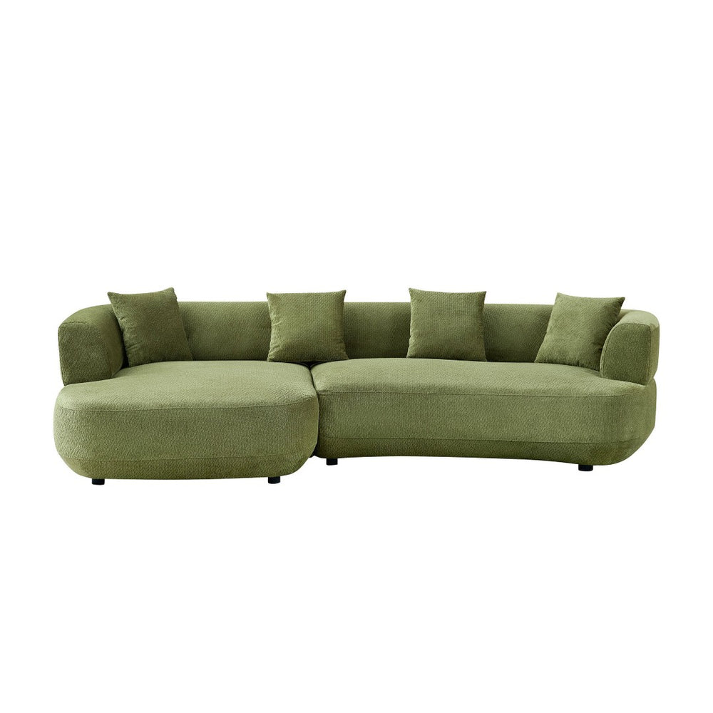 English Elm 110.63 Inch Quilted Polyester Curved Sectional Sofa Four Seat Modular Living Room Couch W2582S00187