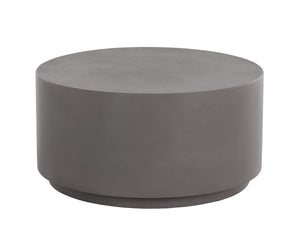 Sunpan Rubin Coffee Table - Contemporary Round Design for Indoor and Covered Outdoor Spaces, Unique Style Grey