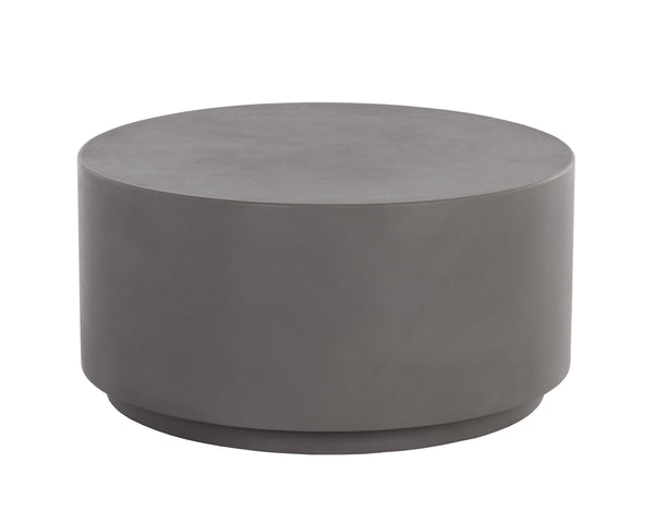 Sunpan Rubin Coffee Table - Contemporary Round Design for Indoor and Covered Outdoor Spaces, Unique Style Grey