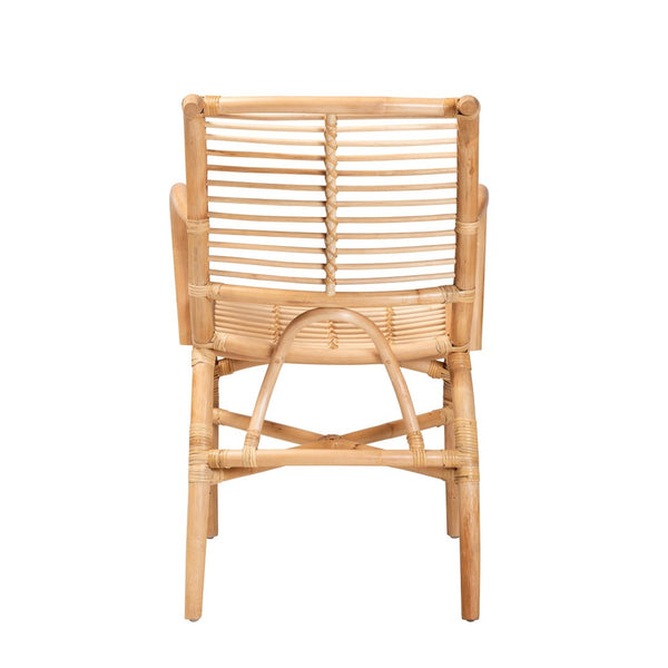 English Elm Modern Woven Rattan Accent Chair Openwork Lattice Frame for Sunroom or Bedroom B2750P420383