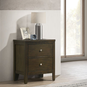English Elm Clement Dark Cocoa Two-Drawer Nightstand with Brushed Nickel Hardware, Sturdy Wood, Versatile Style (26.25"H) B062P375568