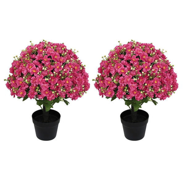 English Elm 24-inch Faux Snow Lotus Potted Arrangement Uv Resistant Lifelike Floral Set of Two Rose Red W2945P458458