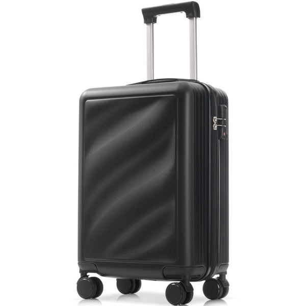 English Elm Luggage 3 Piece Hard Shell Abs Suitcase Set with Spinner Wheels and Tsa Lock Black N730P304620B