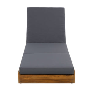 English Elm Christopher Knight Home® - Lounge Chaise Set - Durable Acacia Wood With Plush Triple-Fold Cushion For Ultimate Outdoor Relaxation N770P272405T_N770P208326G