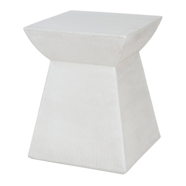 English Elm Antique-textured Magnesium Oxide Outdoor Side Table Sculptural Pedestal Patio Accent N768P371802W