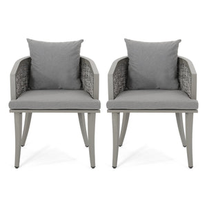 English Elm Christopher Knight Home® - PEBBLE Chair Gray PE Rattan Lounge with Iron Frame and Waterproof Cushion — Stylish Compact 30x18.6" 67847.00GRY