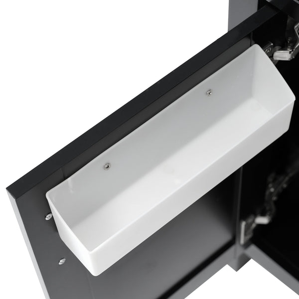 English Elm 30-Inch Contemporary Bathroom Vanity With Ceramic Sink & Smart Storage For Small Spaces WF530809AAB