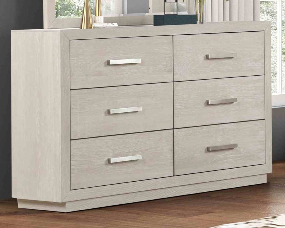 English Elm 1pc Solid Acacia Six Drawer Dresser Transitional Bedroom Storage with Dovetail Joinery B2741P460908