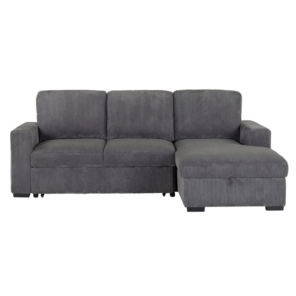 English Elm Melody Grey Sectional Sofa - Modern Comfort With Plush Seating, Durable Fabric For Stylish Spaces B201S00305
