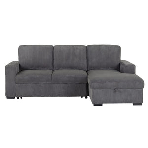 English Elm Melody Grey Sectional Sofa - Modern Comfort With Plush Seating, Durable Fabric For Stylish Spaces B201S00305