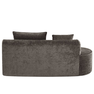 English Elm 138.6" Curved Modular Sectional Sofa Low Profile High Density Foam Living Room Lounge Light Brown N767P366006L
