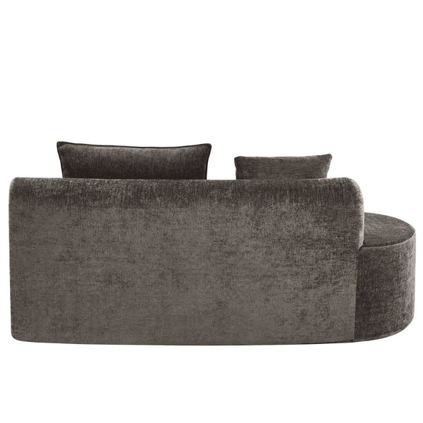 English Elm 138.6" Curved Modular Sectional Sofa Low Profile High Density Foam Living Room Lounge Light Brown N767P366006L