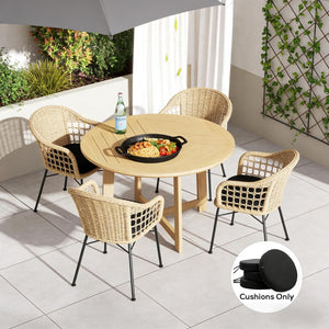 English Elm Soft Round Dining Chair Cushions Set of 4 with Washable Covers and Foam Padding T3971P443089