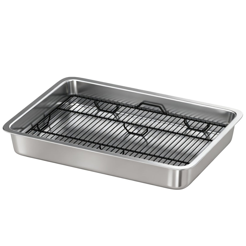 English Elm Dog Potty Tray Stainless Steel with Elevated Grate for Indoor Outdoor Balcony Use T3971P414993