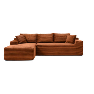 English Elm 105'' Modular L-shape Sectional Corduroy Couch Deep Seated Cloud Comfort Living Room W1117S00386