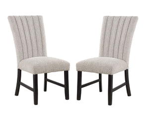 English Elm Beautiful Genuine Marble Top Seven Piece Dining Set with Gray Boucle Parsons Chairs B2741S00765