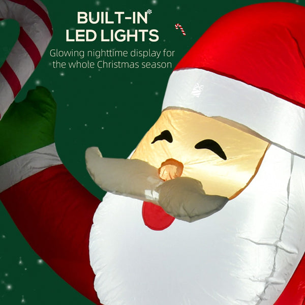 English Elm Outdoor 8 Foot Santa Claus Inflatable Yard Decor with Dual Led Warm White Glow T3971P416049