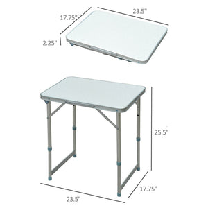 English Elm Outsunny 23" Height-Adjustable Folding Camping Table - Lightweight, Portable & Versatile For All Occasions W2225P200938-GIGA