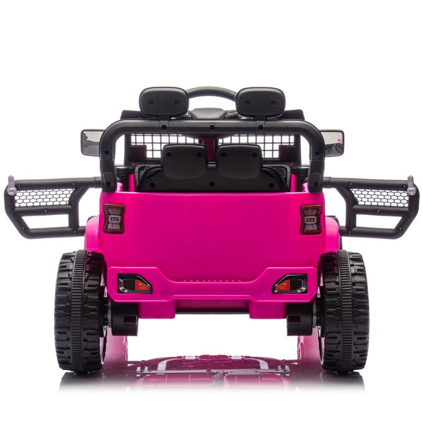 English Elm 24v Kids Ride on Car with Parental Remote Four Wheel Suspension Led Lights Bluetooth Pink W1578P235081