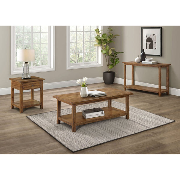 English Elm Castleton Solid Pine End Table with Drawer and Shelf for Farmhouse Living Rooms B062P451648