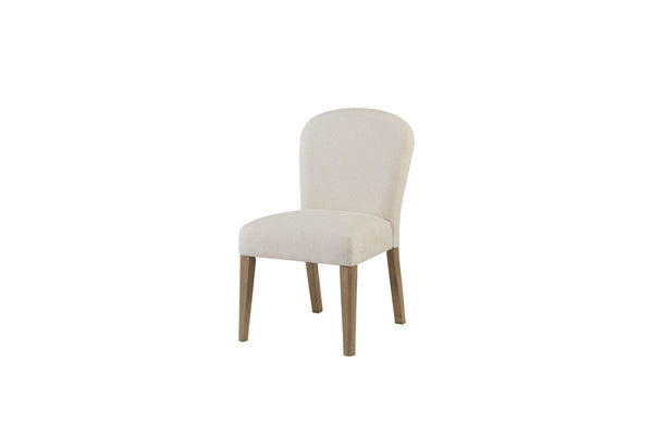 English Elm Arch Upholstered Chair with Arched Back and Plush White Sand Seat, Toffee Wood Finish Dining Pair Toffee and White Sand B2699P373201