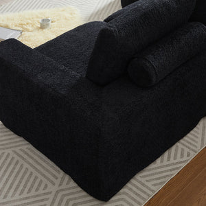 English Elm 99-Inch Chenille Cloud Curved Sectional Sofa – Elegant L-Shaped Couch With Chaise, No Assembly! W834S00478