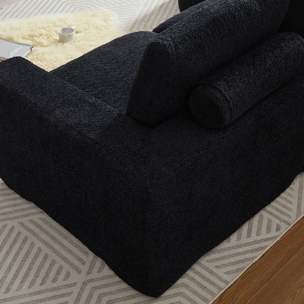 English Elm 99-Inch Chenille Cloud Curved Sectional Sofa – Elegant L-Shaped Couch With Chaise, No Assembly! W834S00478