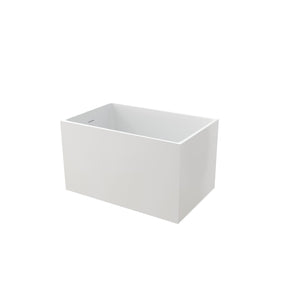 English Elm 43" Acrylic Freestanding Soaking Tub with Built-in Seat Glossy White Modern Bath T3785P380644