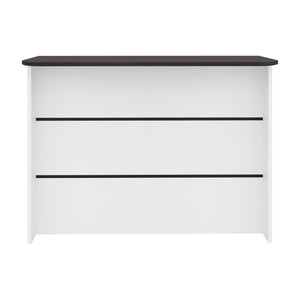 English Elm Freestaning Kitchen Island Counter Table with Open Shelves for Small Space Meal Prep B200S00463