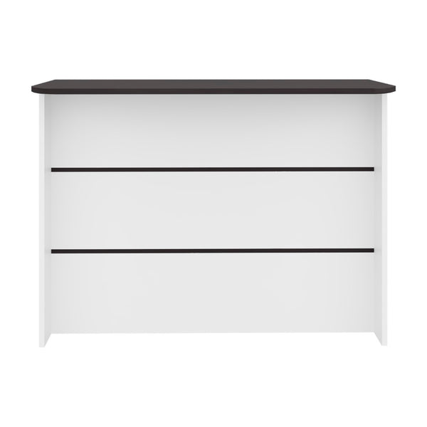 English Elm Freestaning Kitchen Island Counter Table with Open Shelves for Small Space Meal Prep B200S00463