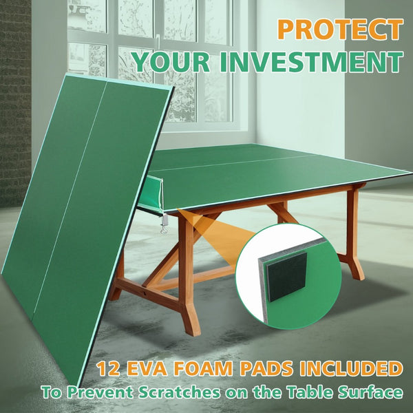 English Elm 8.5ft Regulation Ping Pong Conversion Top Foldable Mdf Surface for Game Rooms Green W1408P401725