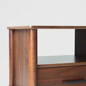 Spindle Mid-century Modern Nightstand with Drawer and Open Cubby for Stylish Storage Solutions