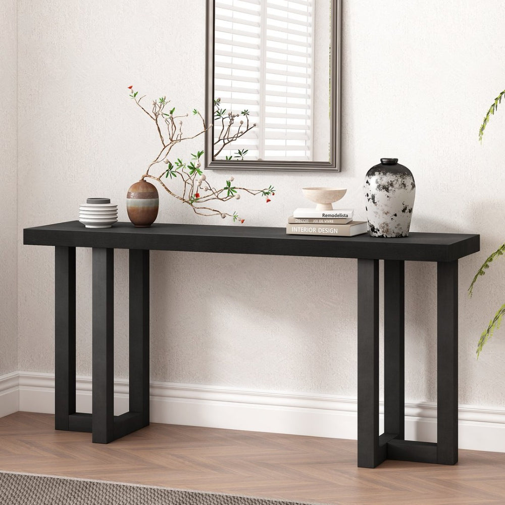 English Elm U_Style Modern Geometric Console Table With Solid Pine Legs For Stylish Entryway Or Living Room N711P289128B-GIGA