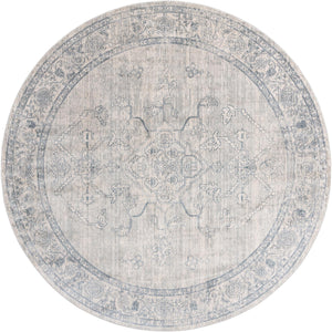 Unique Loom Newport Ochre Machine Made Border Rug Gray, Ivory 10' 2" x 10' 2"