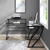 OSP Home Furnishings Constellation L-Shape Desk Black