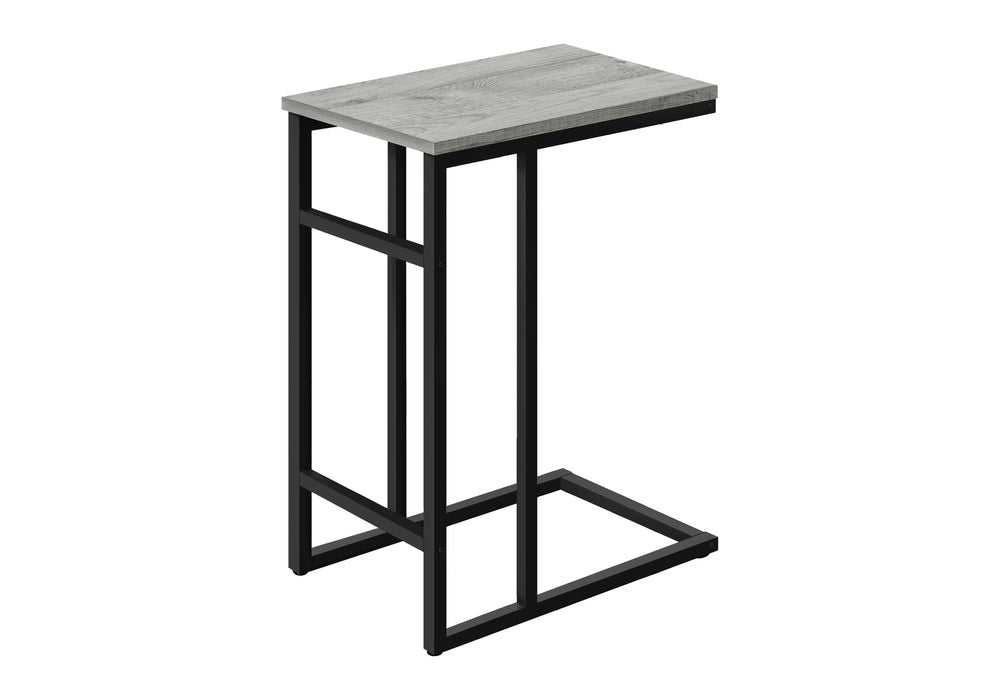 English Elm Accent C-Shaped Table - Modern Grey Laminate & Black Metal End Table For Living Room Or Office Use B2710P218971